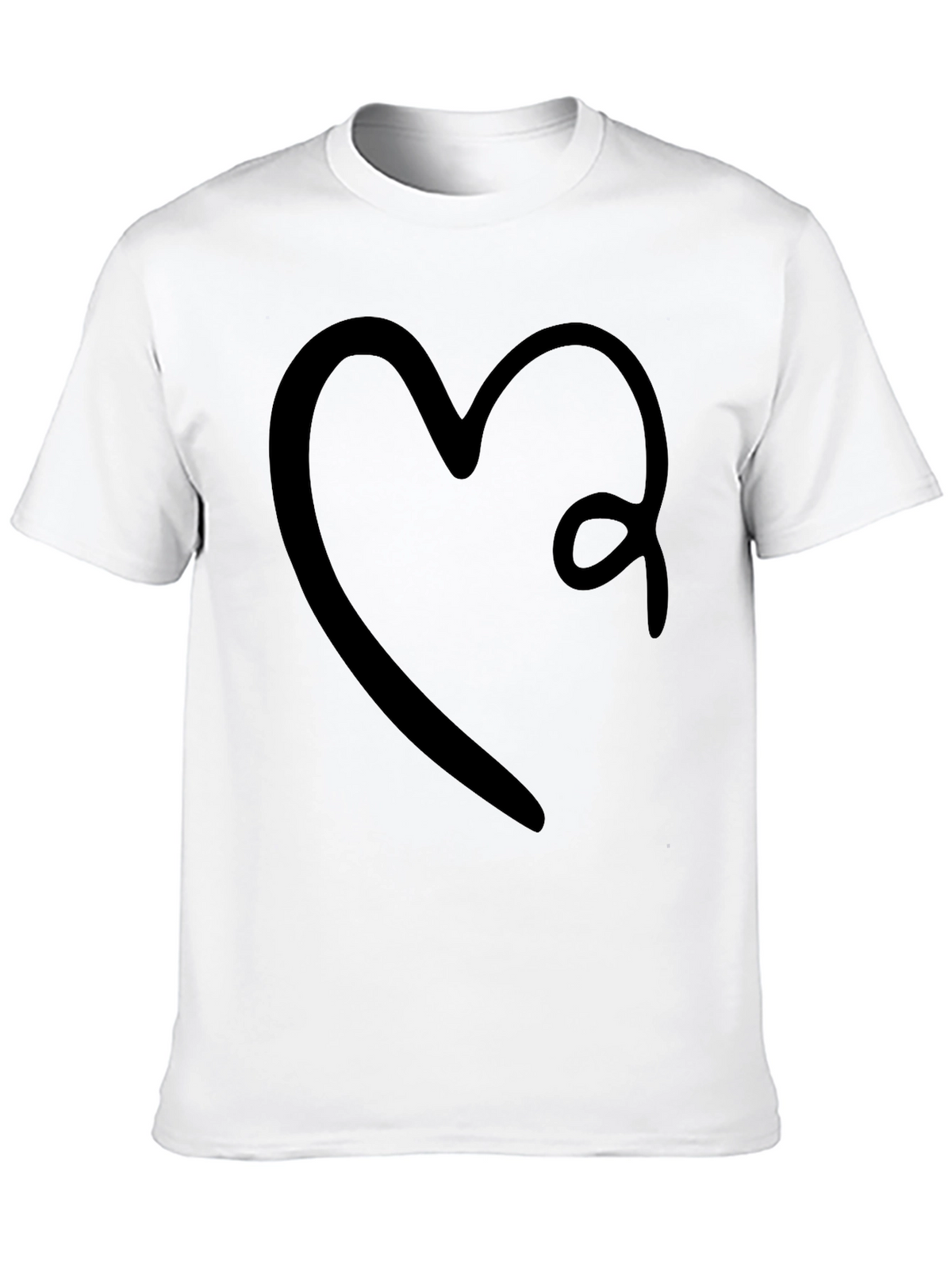 Heart Graphic Tee - Stylish Black Cotton Shirt