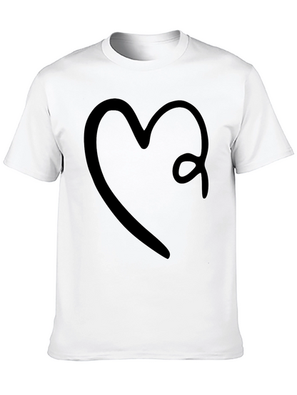 Heart Graphic Tee - Stylish Black Cotton Shirt