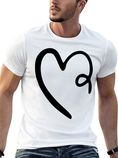 Heart Graphic Tee - Stylish Black Cotton Shirt