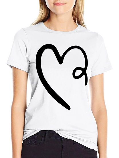Heart Graphic Tee - Stylish Black Cotton Shirt