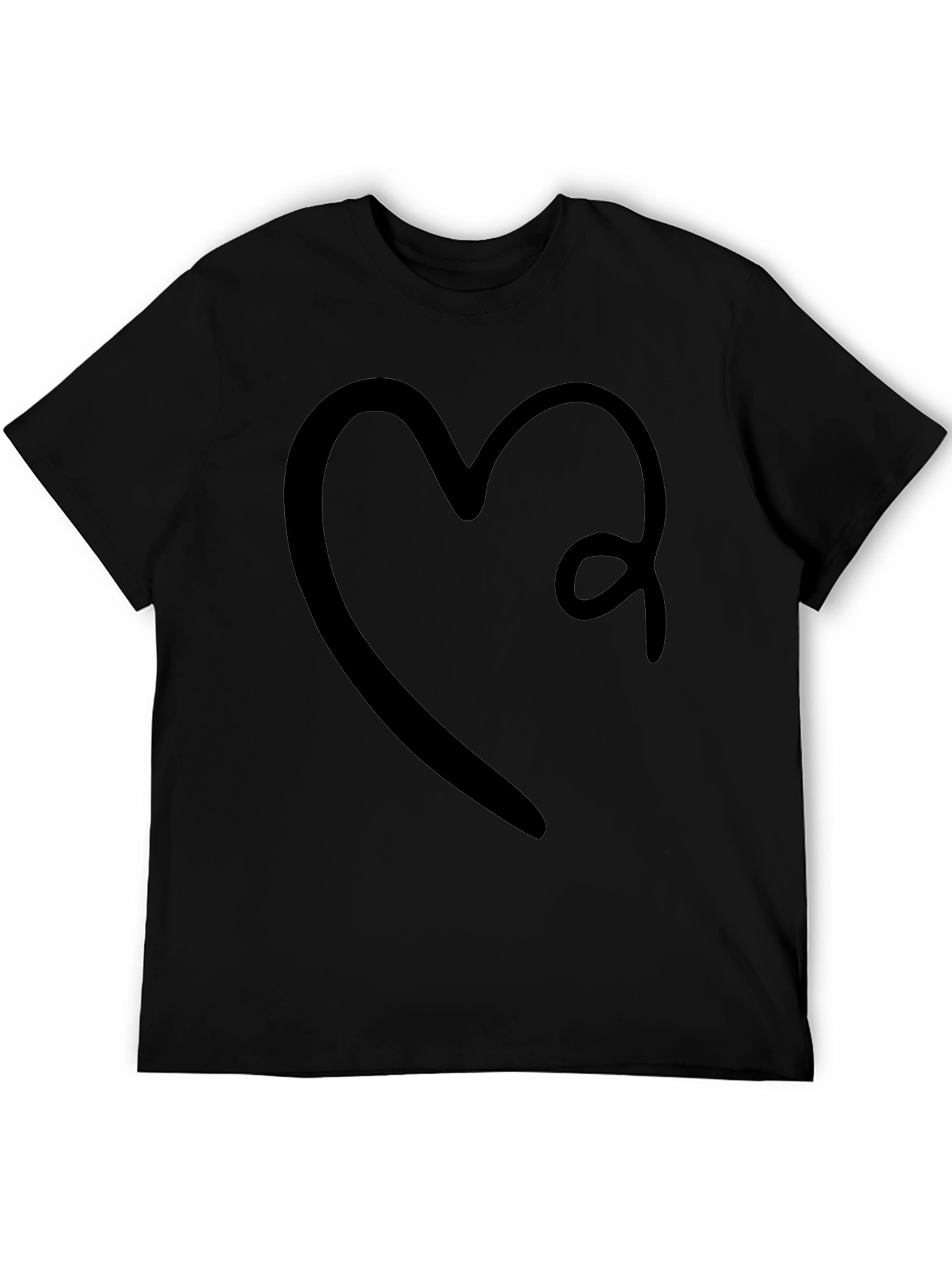 Heart Graphic Tee - Stylish Black Cotton Shirt