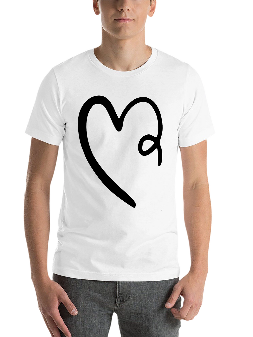Heart Graphic Tee - Stylish Black Cotton Shirt