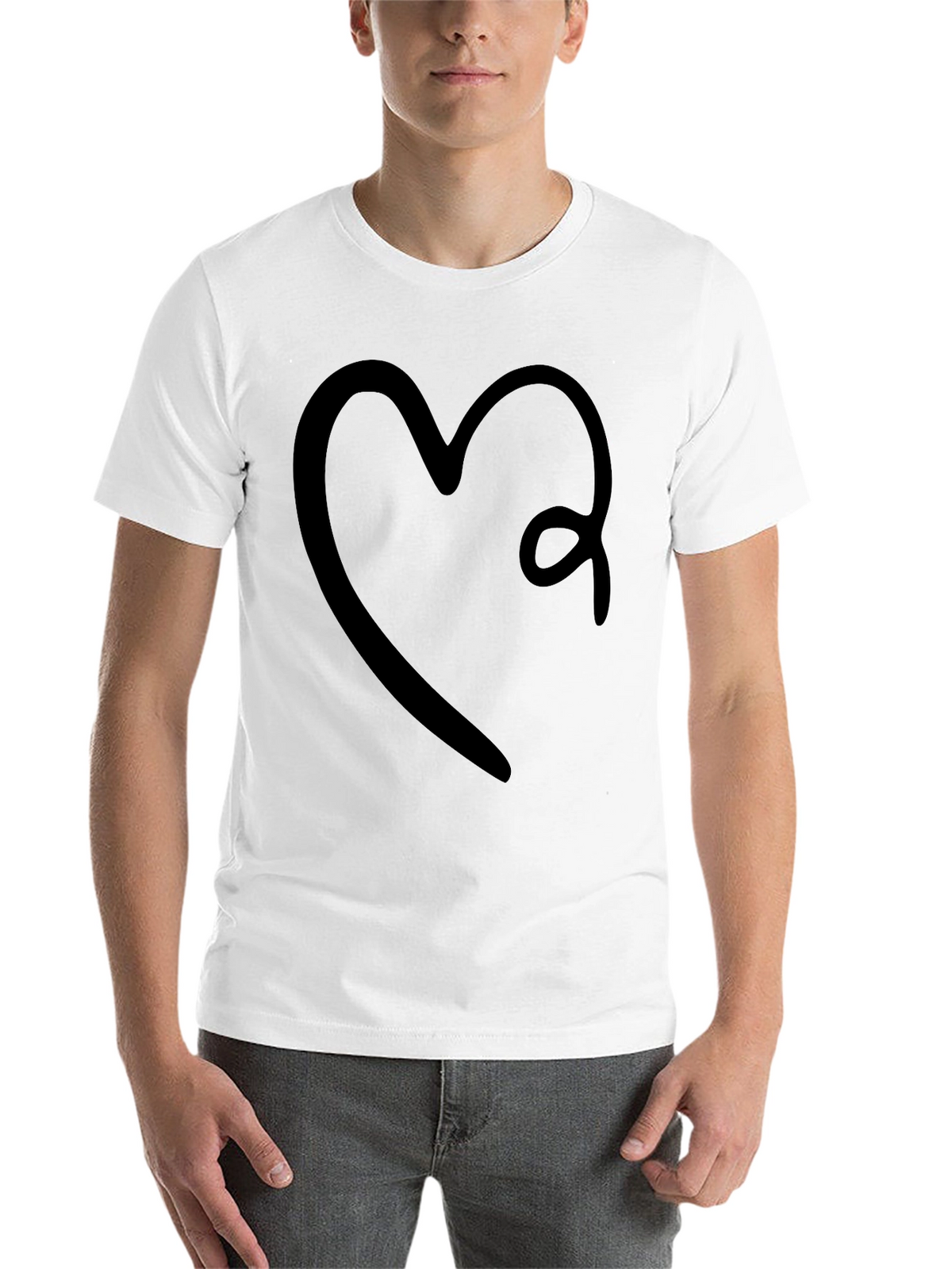 Heart Graphic Tee - Stylish Black Cotton Shirt