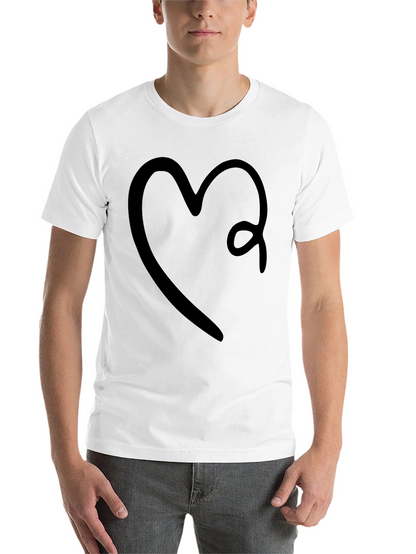 Heart Graphic Tee - Stylish Black Cotton Shirt