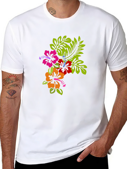 Tropical Floral Graphic Black T-Shirt