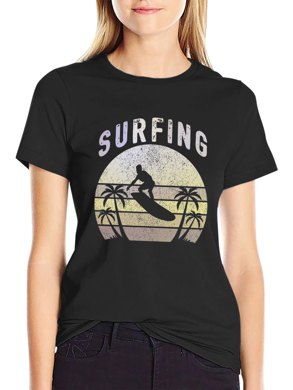 Surfing Graphic Tee - Retro Style