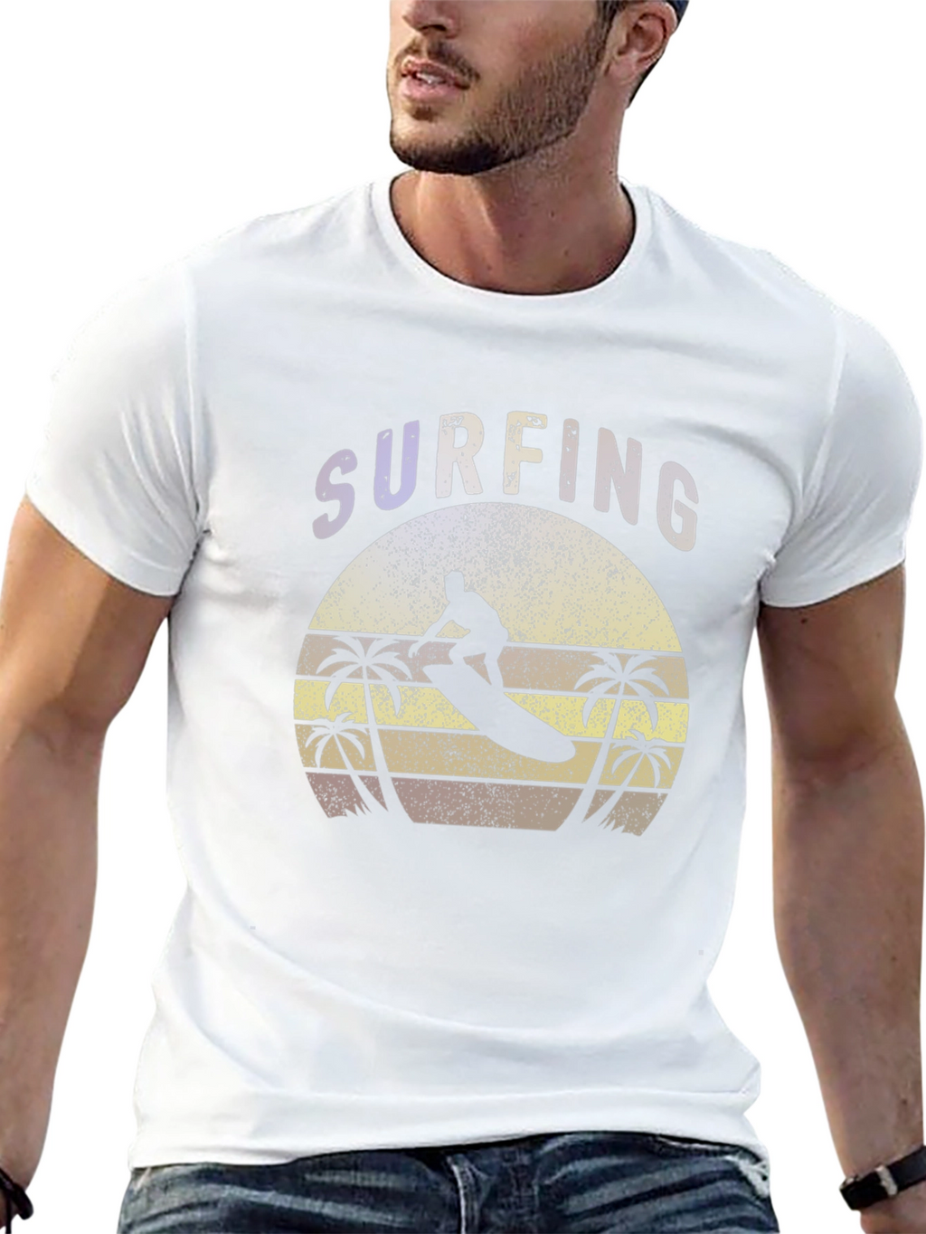 Surfing Graphic Tee - Retro Style