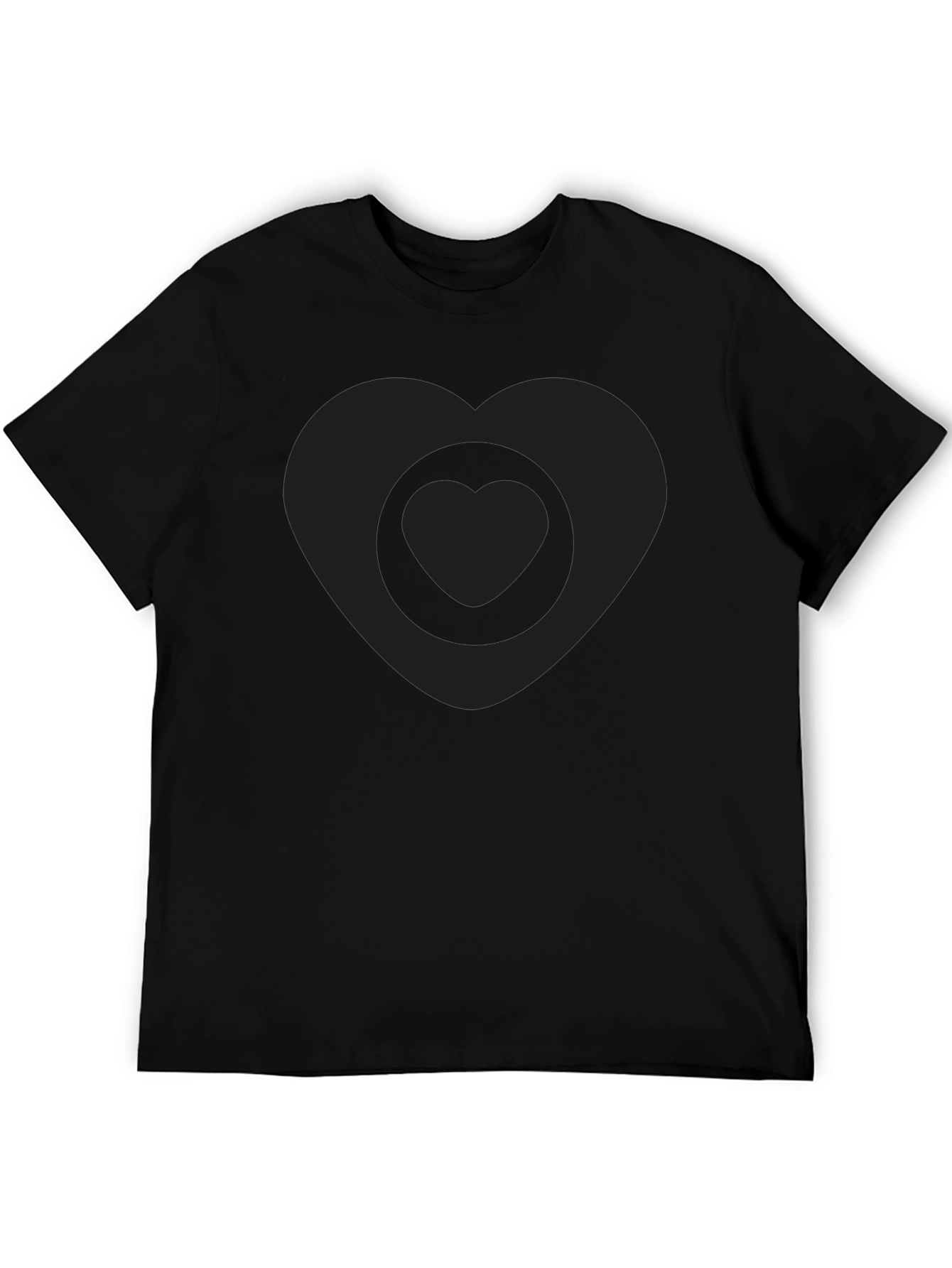 Black Heart Graphic Tee - Modern Minimalist Design