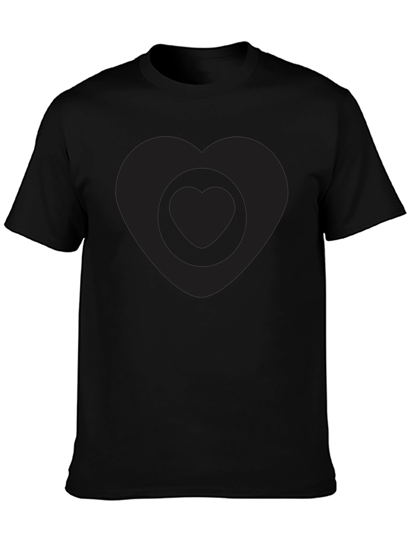 Black Heart Graphic Tee - Modern Minimalist Design