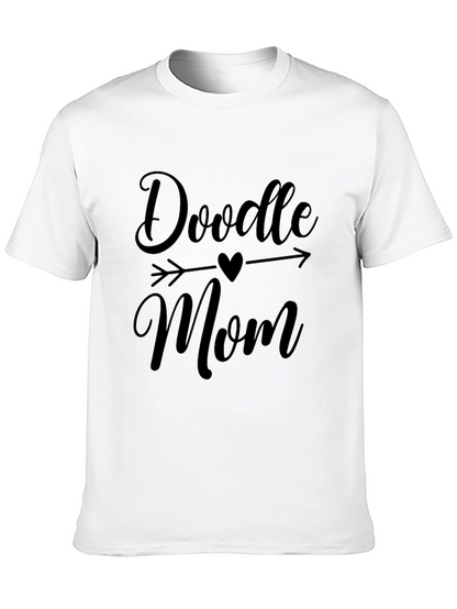 Doodle Mom Graphic T-Shirt Black Short Sleeve