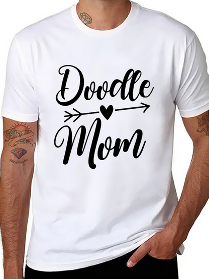 Doodle Mom Graphic T-Shirt Black Short Sleeve