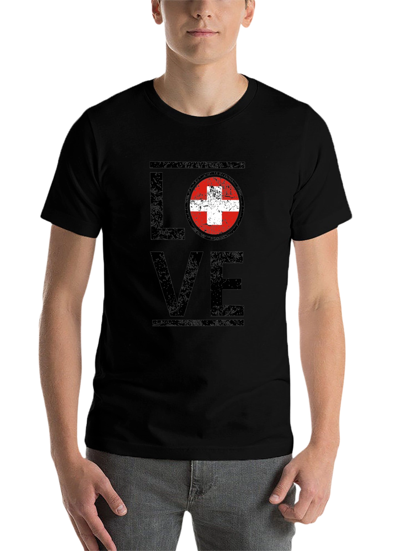 Love Switzerland T-Shirt Swiss Flag Graphic Tee