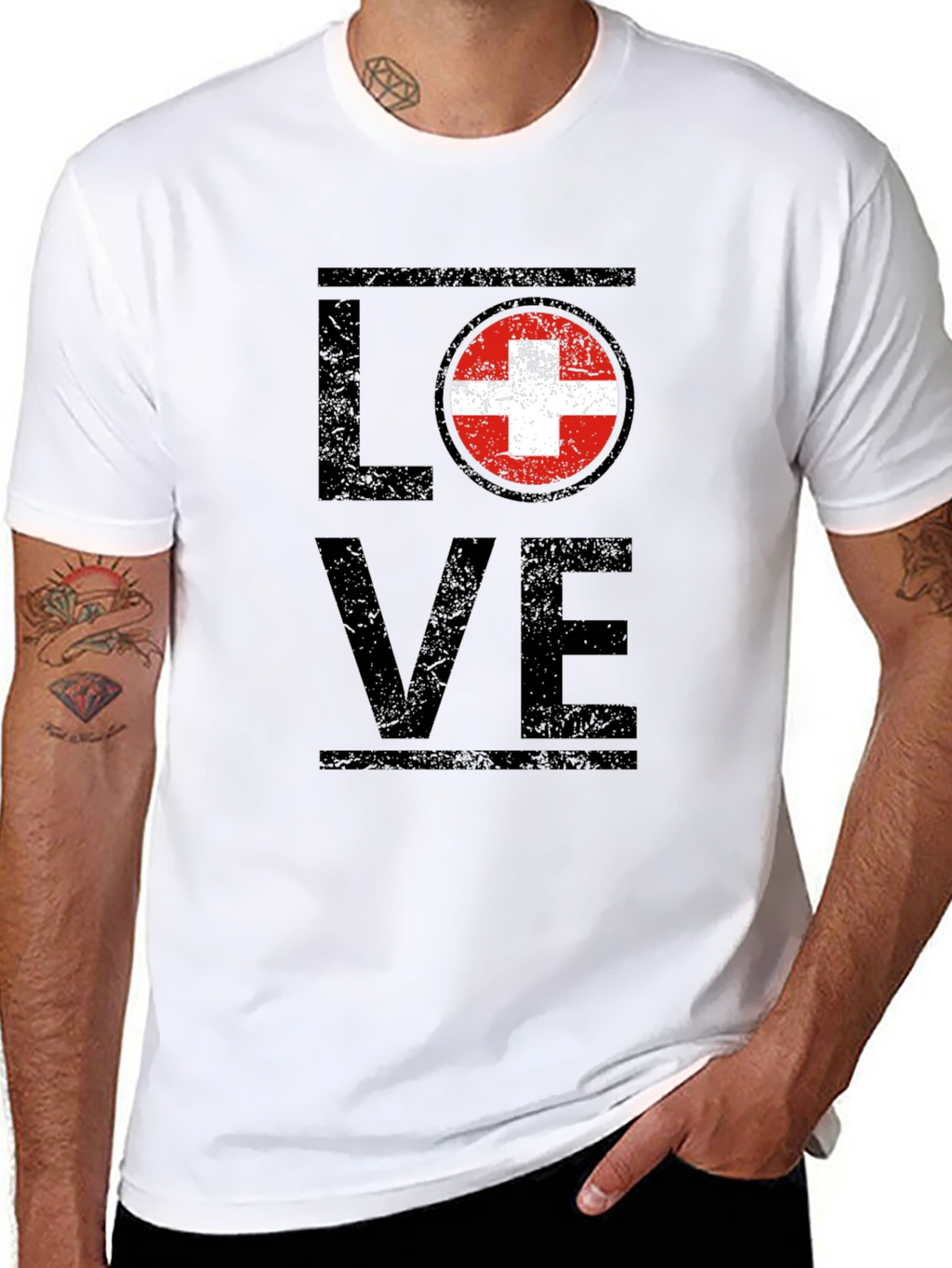 Love Switzerland T-Shirt Swiss Flag Graphic Tee