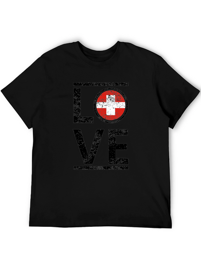 Love Switzerland T-Shirt Swiss Flag Graphic Tee