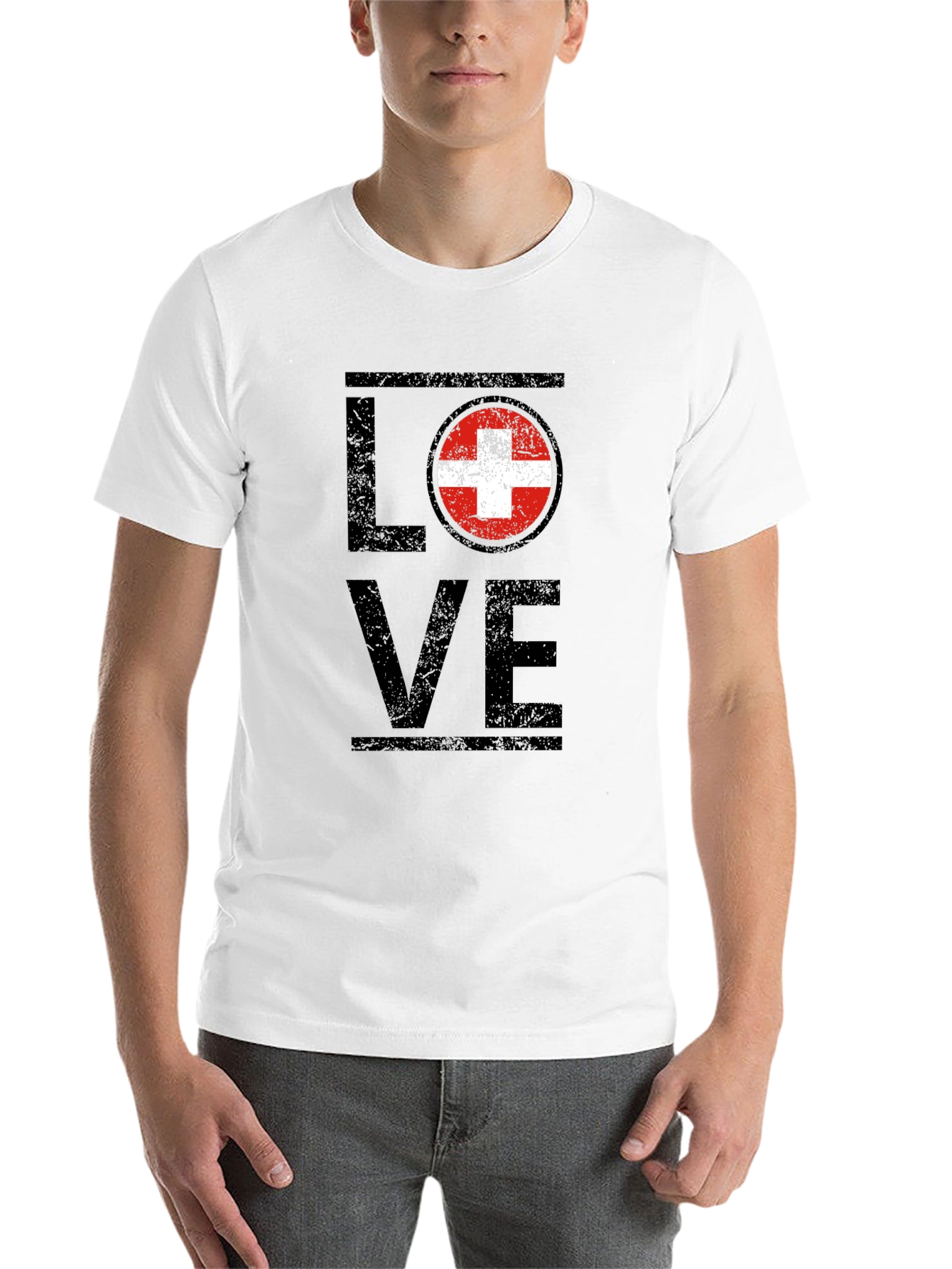 Love Switzerland T-Shirt Swiss Flag Graphic Tee