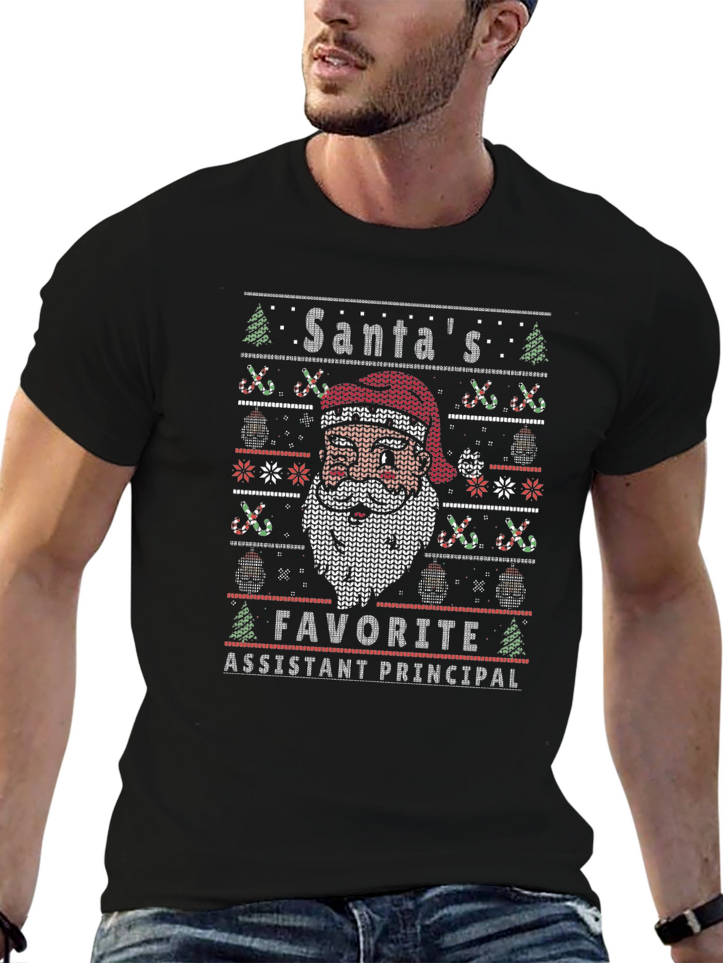 Santas Favorite Assistant Principal Ugly Christmas Sweater T-Shirt
