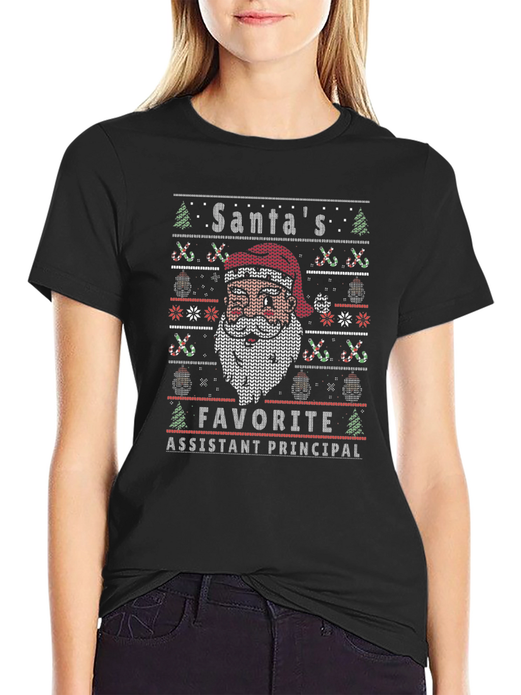 Santas Favorite Assistant Principal Ugly Christmas Sweater T-Shirt