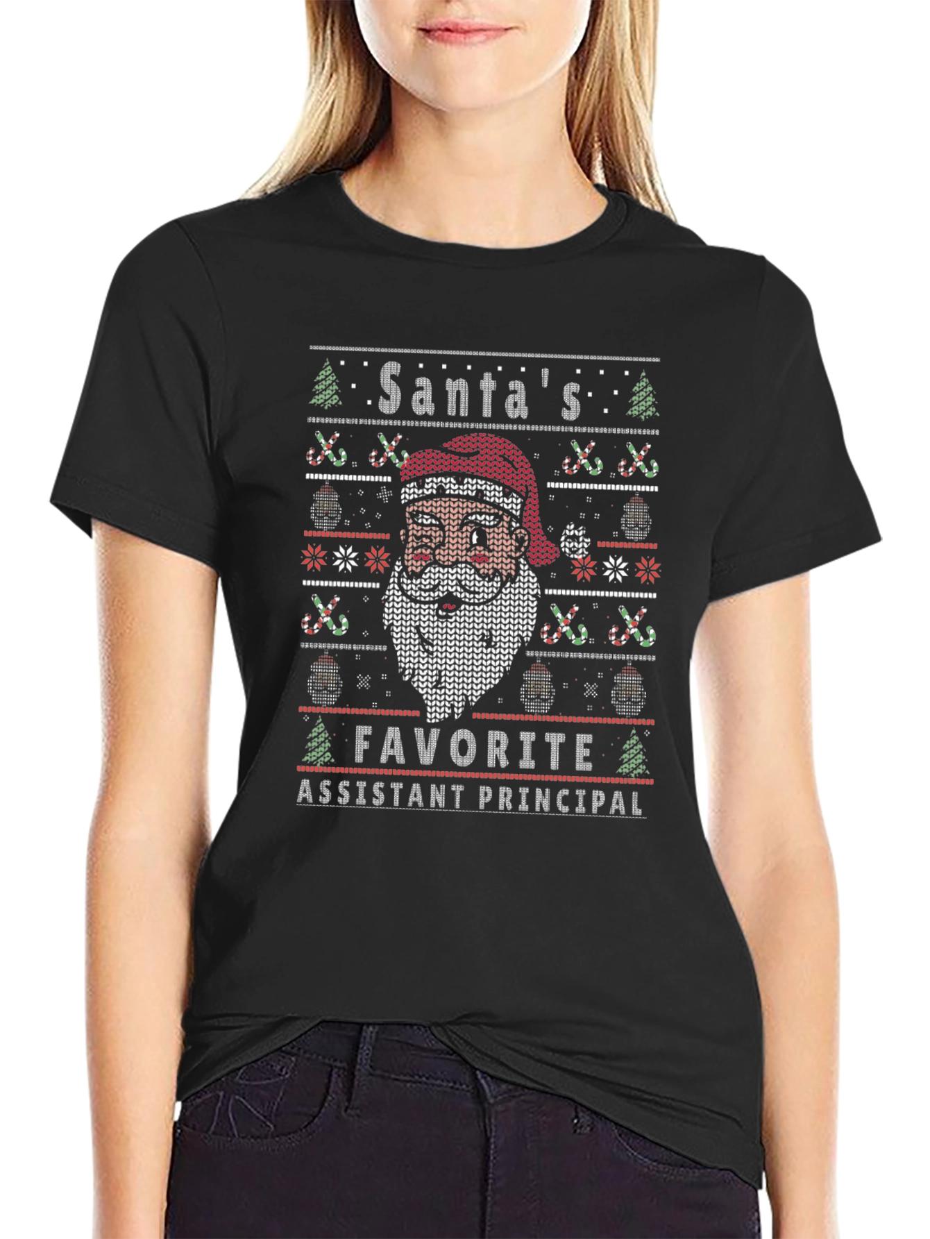 Santas Favorite Assistant Principal Ugly Christmas Sweater T-Shirt