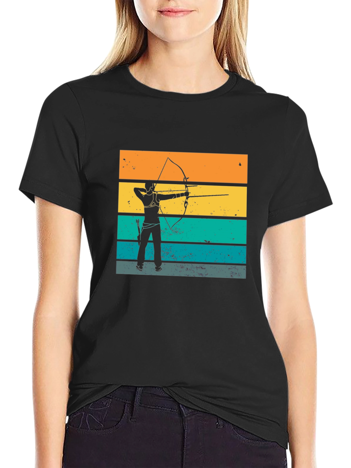 Archery Silhouette T-Shirt - Vintage Style