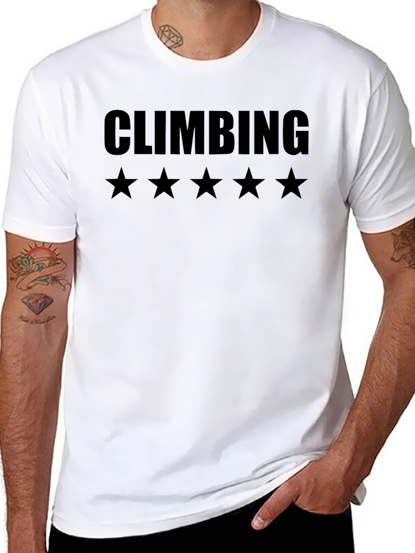Climbing Five Star T-Shirt - Black