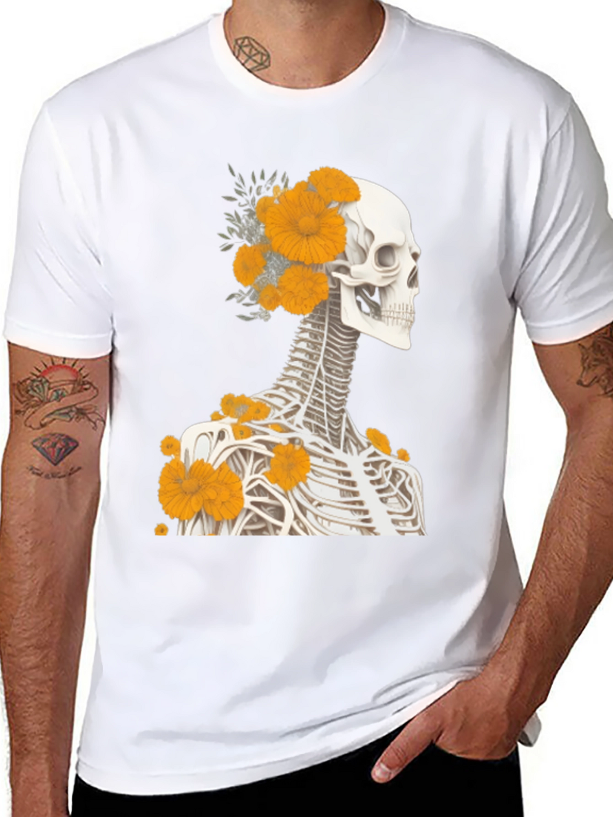 Floral Skeleton Graphic Tee