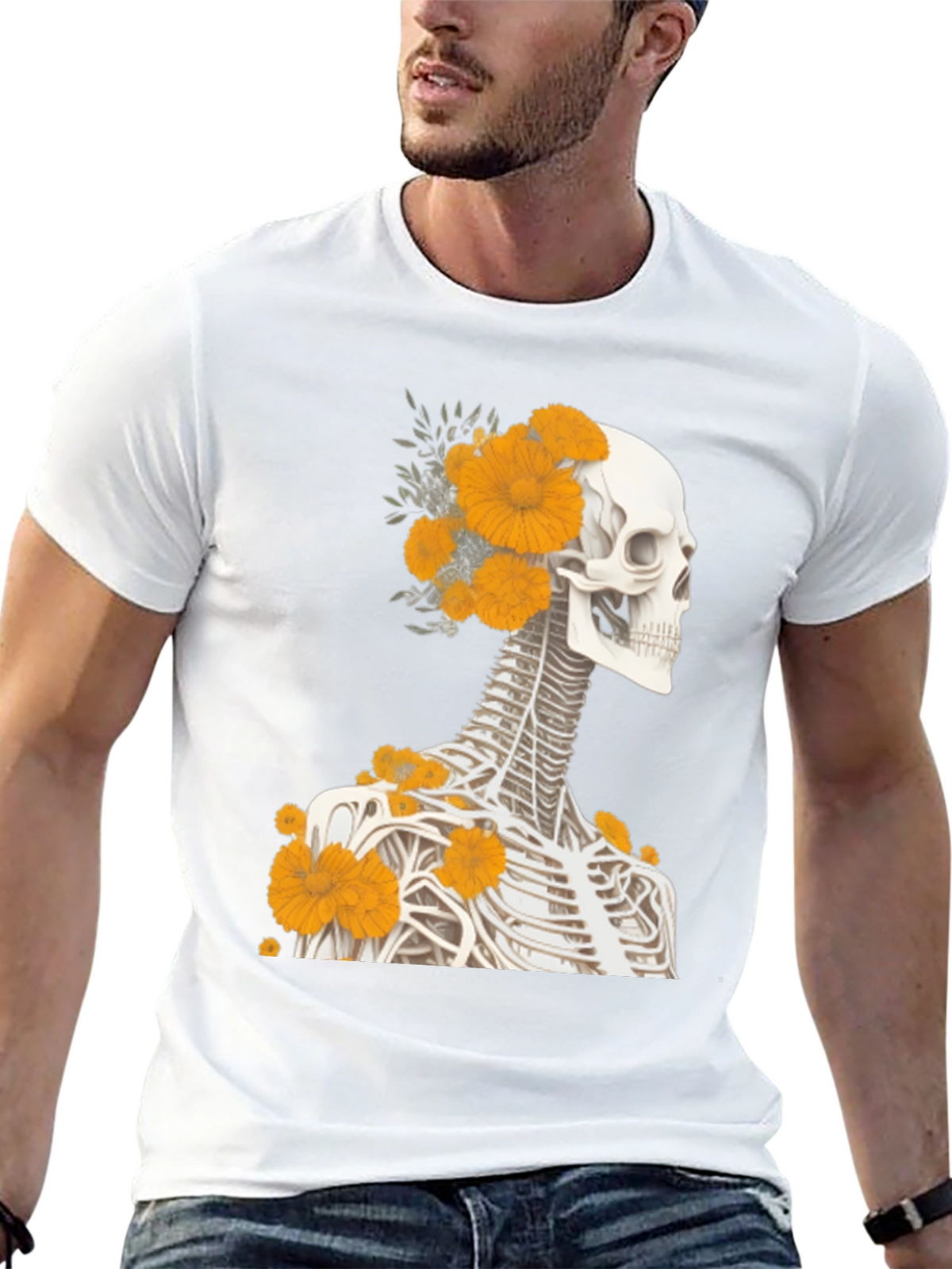 Floral Skeleton Graphic Tee