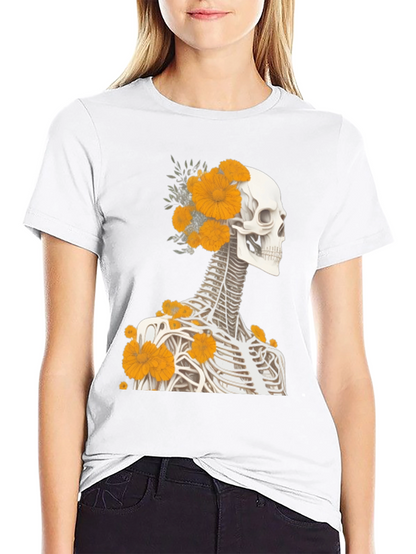 Floral Skeleton Graphic Tee