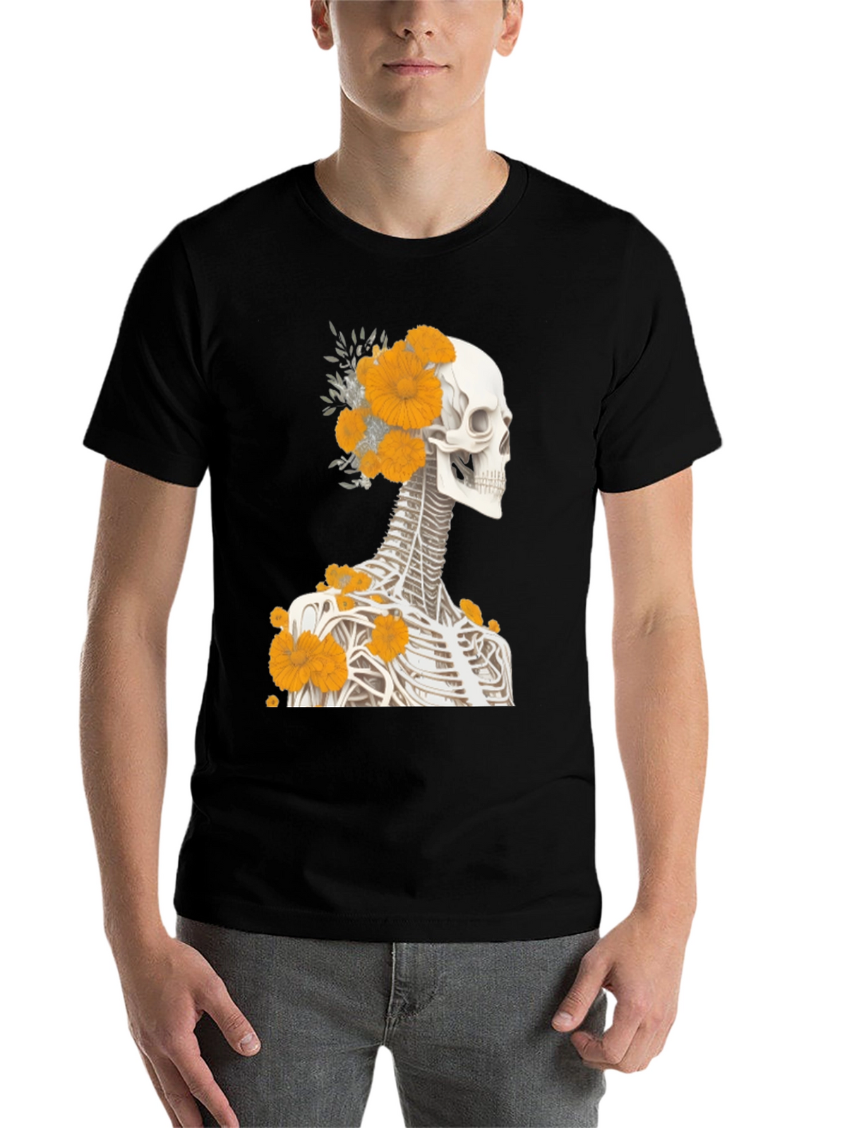 Floral Skeleton Graphic Tee