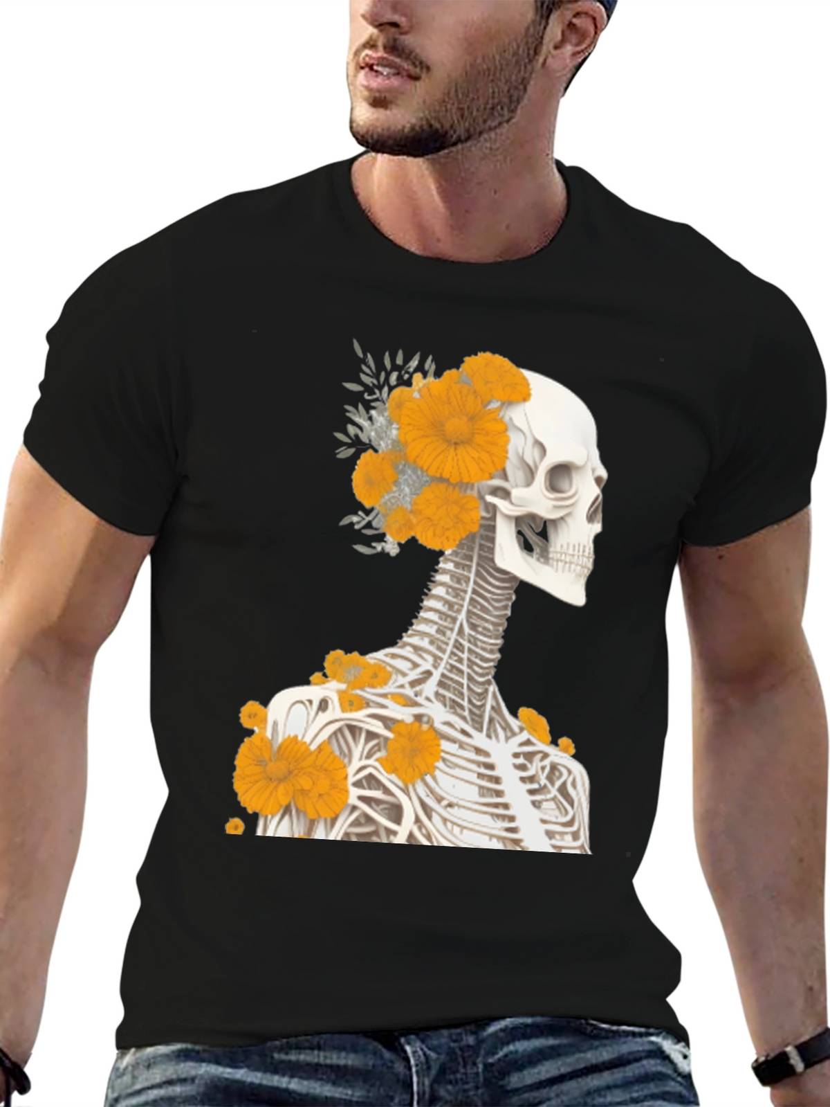 Floral Skeleton Graphic Tee
