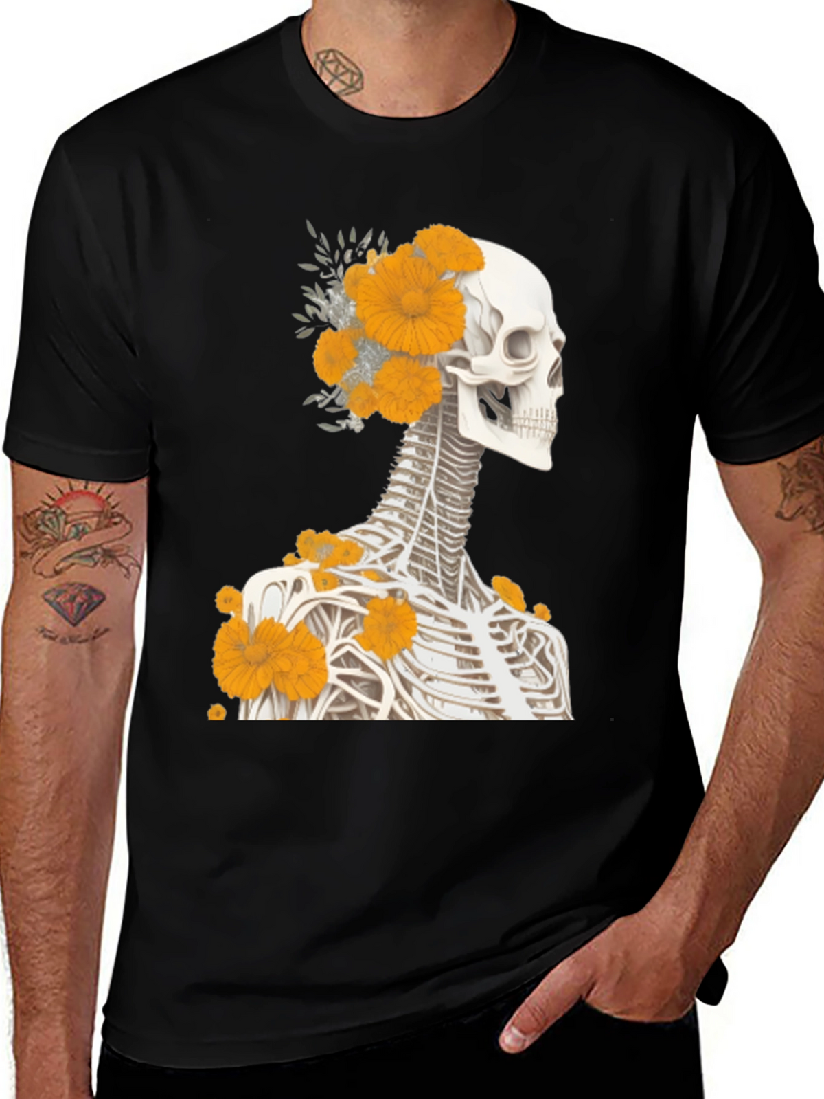Floral Skeleton Graphic Tee