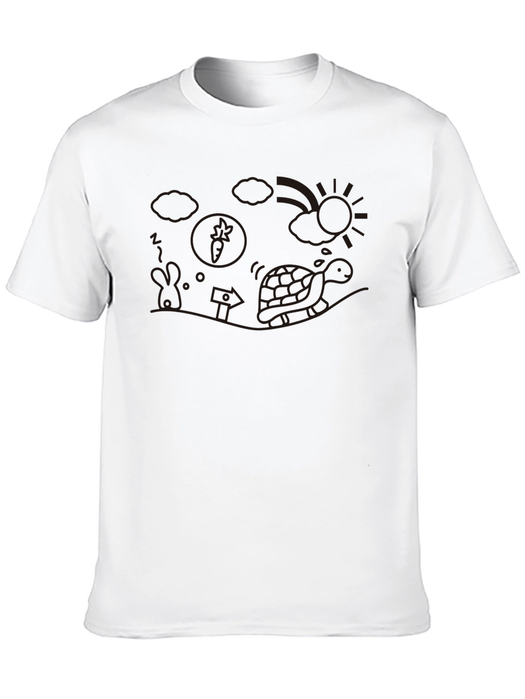 Whimsical Turtle Graphic Tee - Casual Black T-Shirt