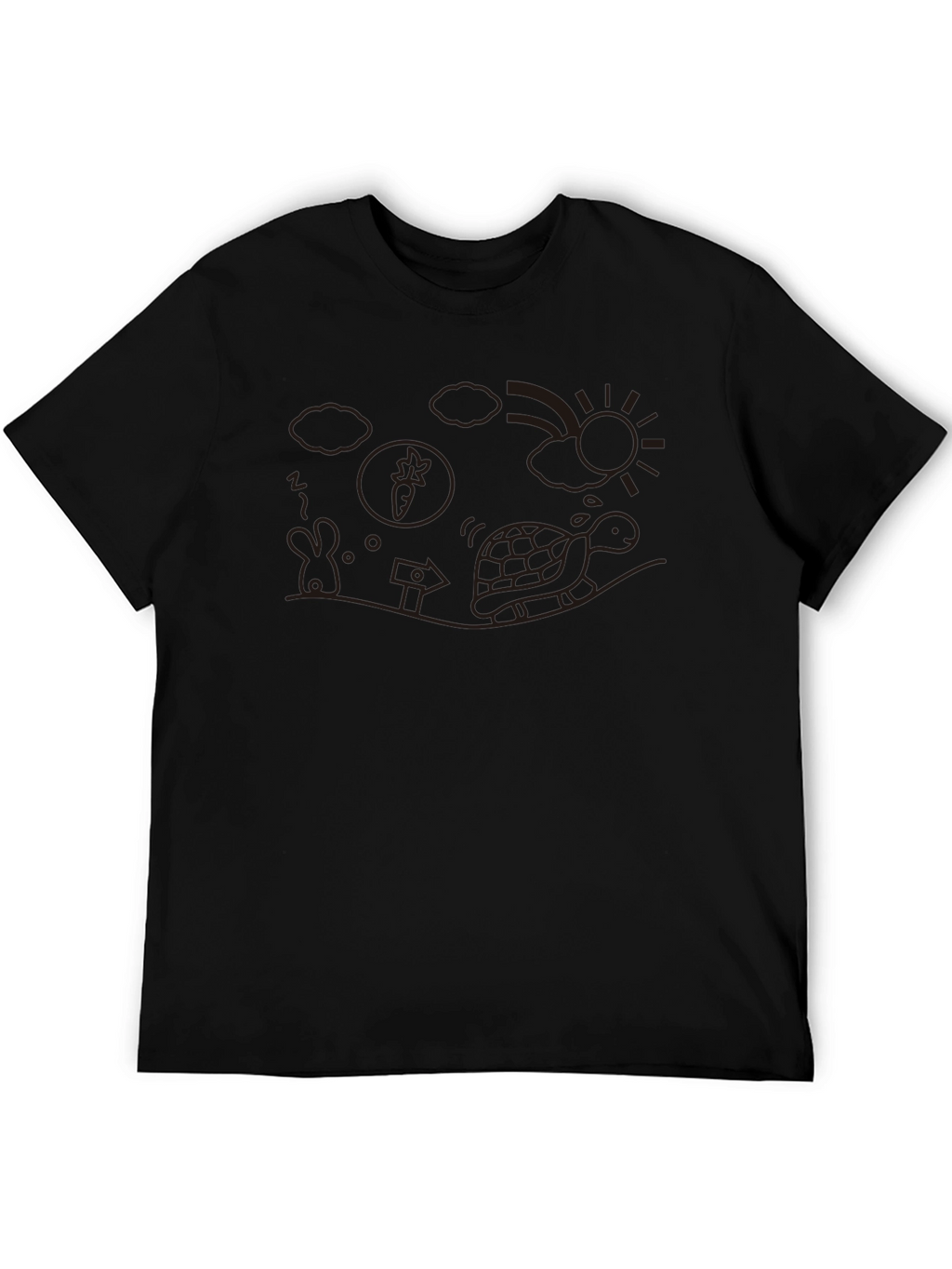 Whimsical Turtle Graphic Tee - Casual Black T-Shirt