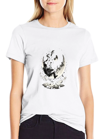 Astronaut Moon Swing Graphic Tee - Black