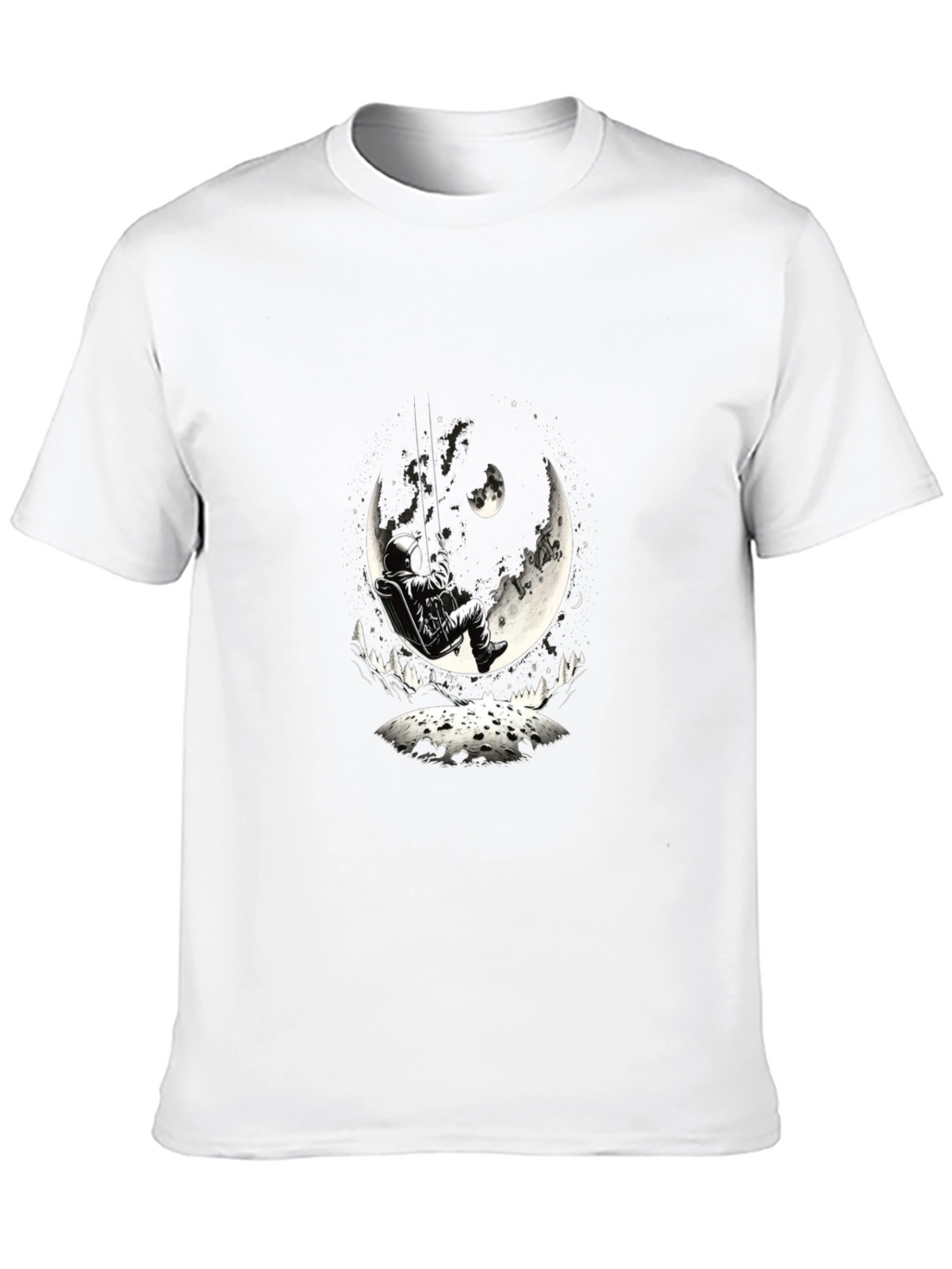 Astronaut Moon Swing Graphic Tee - Black