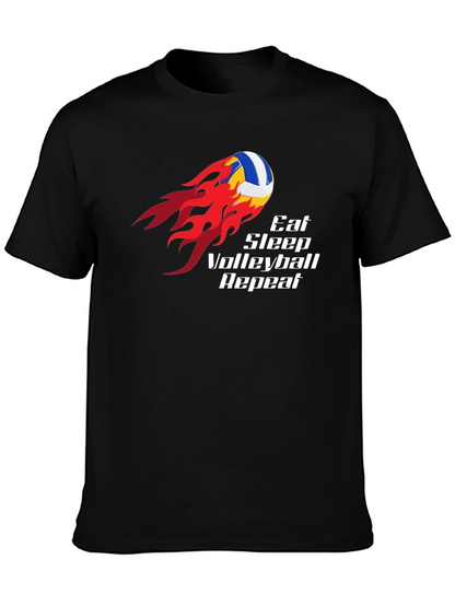 Eat Sleep Volleyball Repeat Black T-Shirt