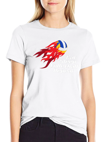 Eat Sleep Volleyball Repeat Black T-Shirt