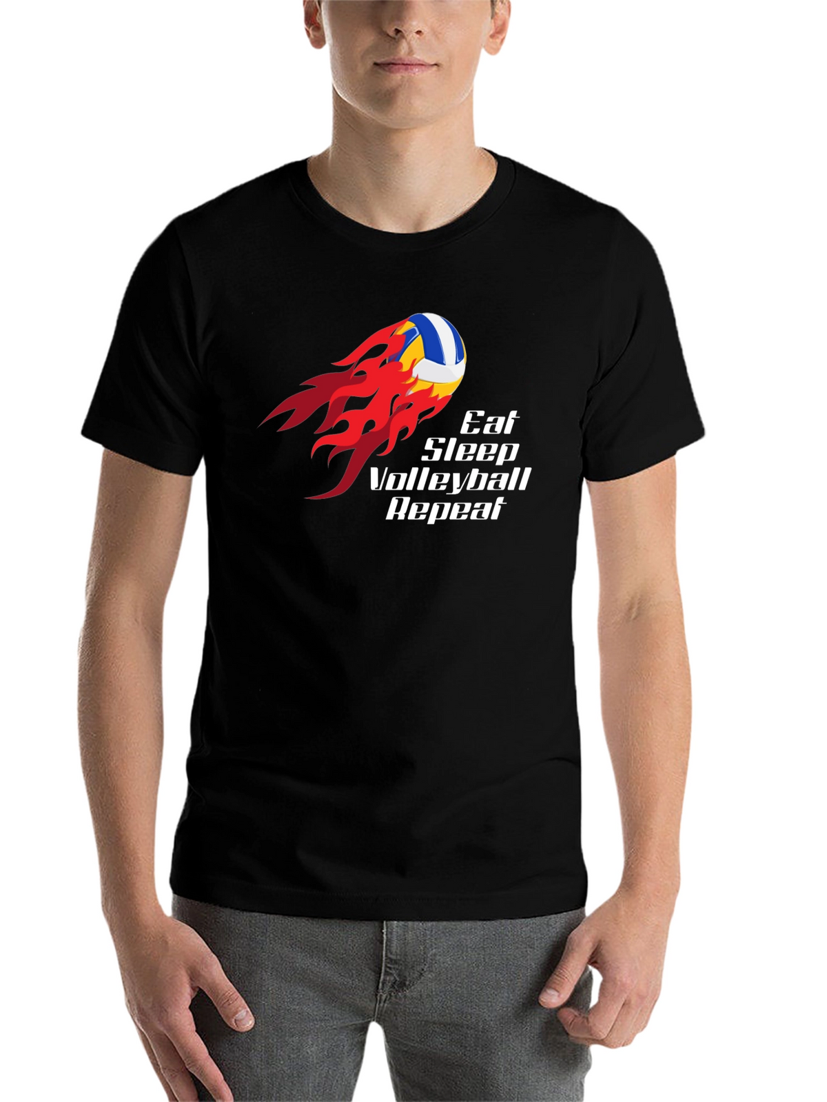 Eat Sleep Volleyball Repeat Black T-Shirt