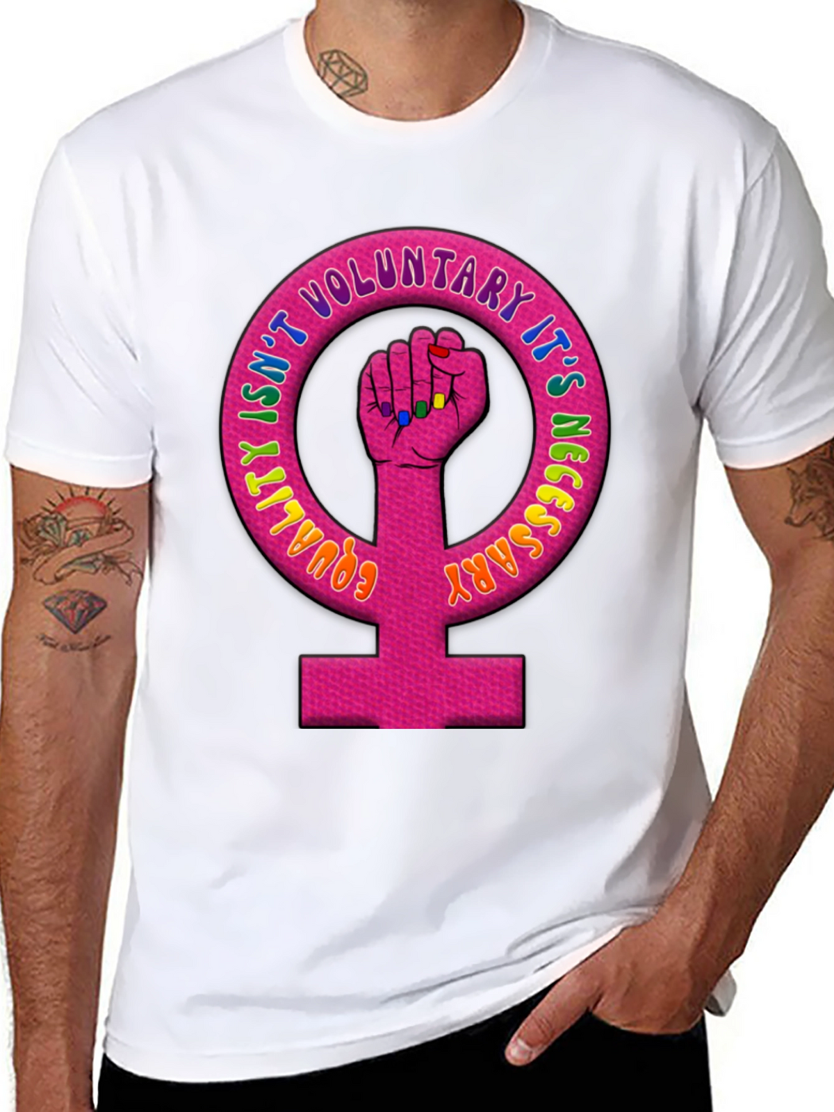 Equality Feminist Fist Black T-Shirt