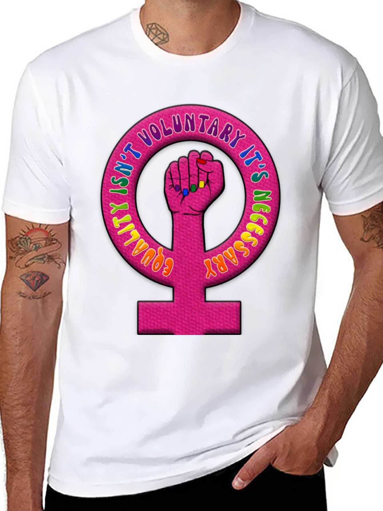 Equality Feminist Fist Black T-Shirt