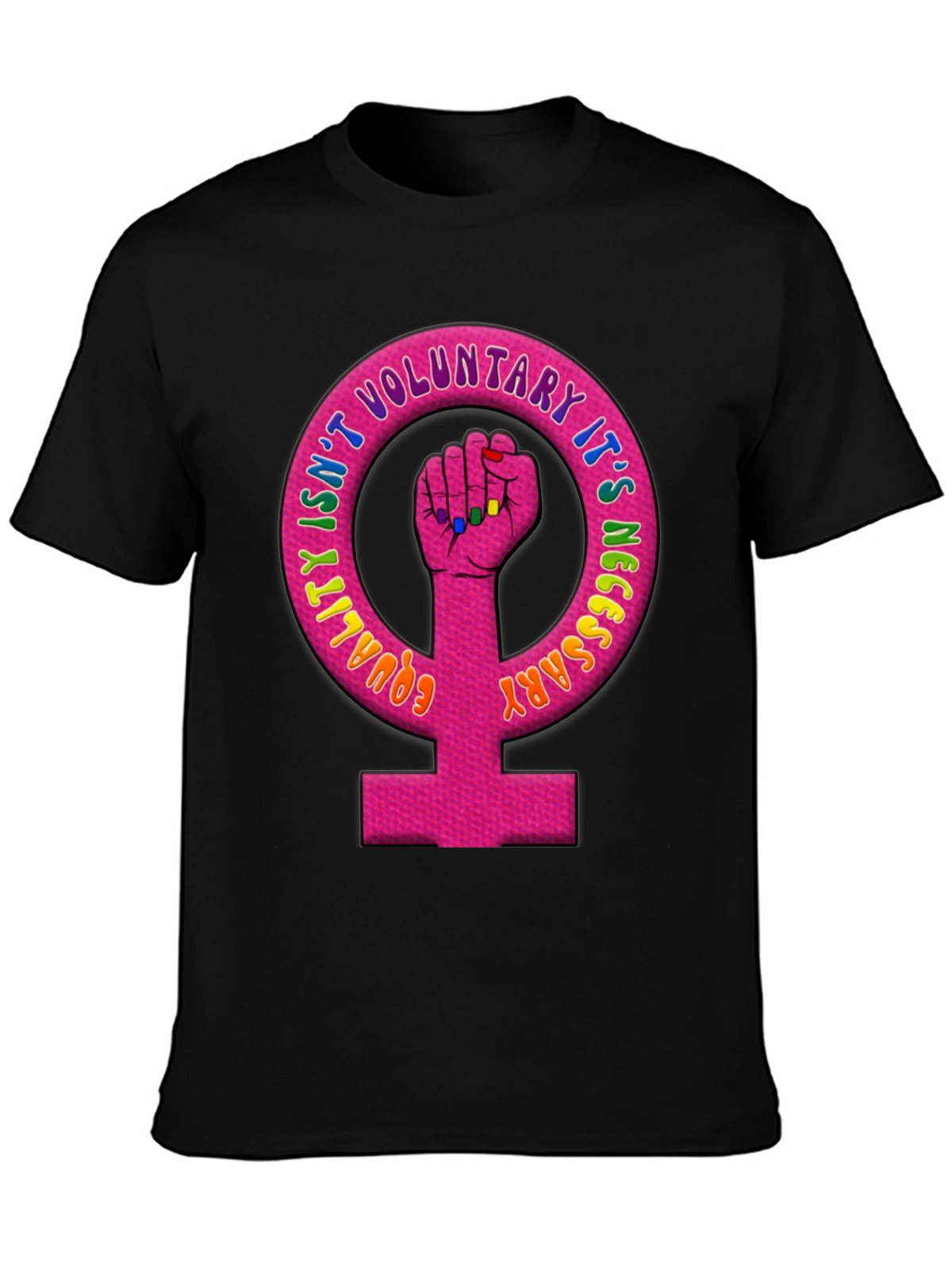 Equality Feminist Fist Black T-Shirt