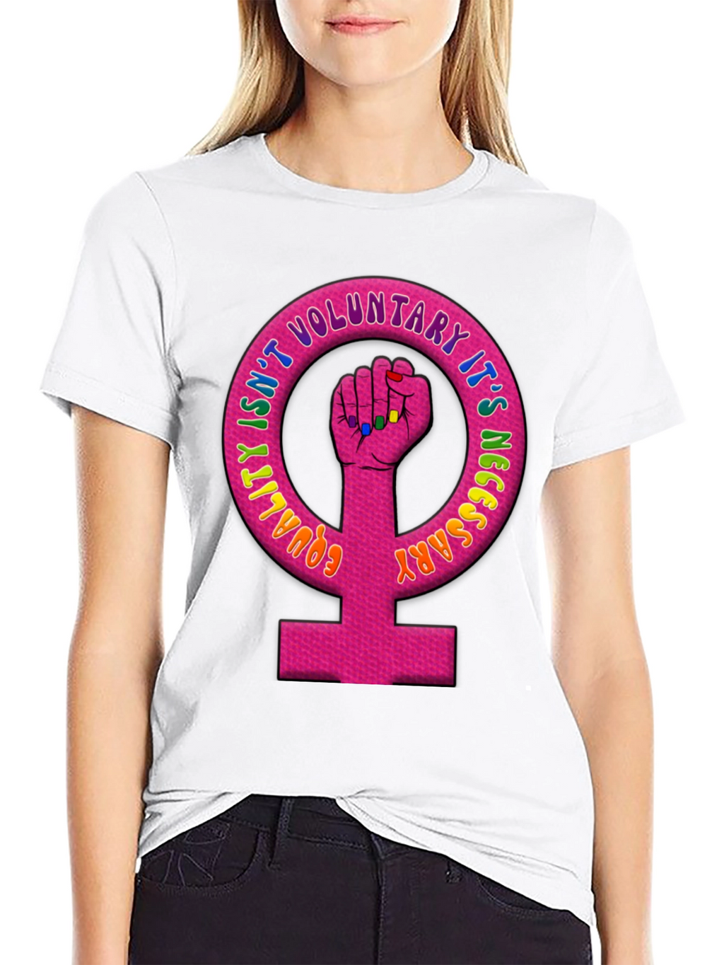Equality Feminist Fist Black T-Shirt