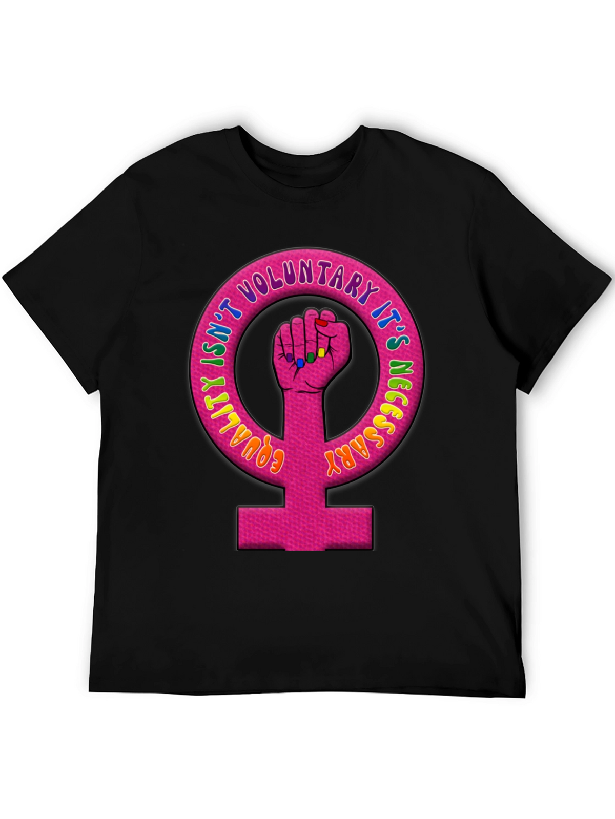 Equality Feminist Fist Black T-Shirt