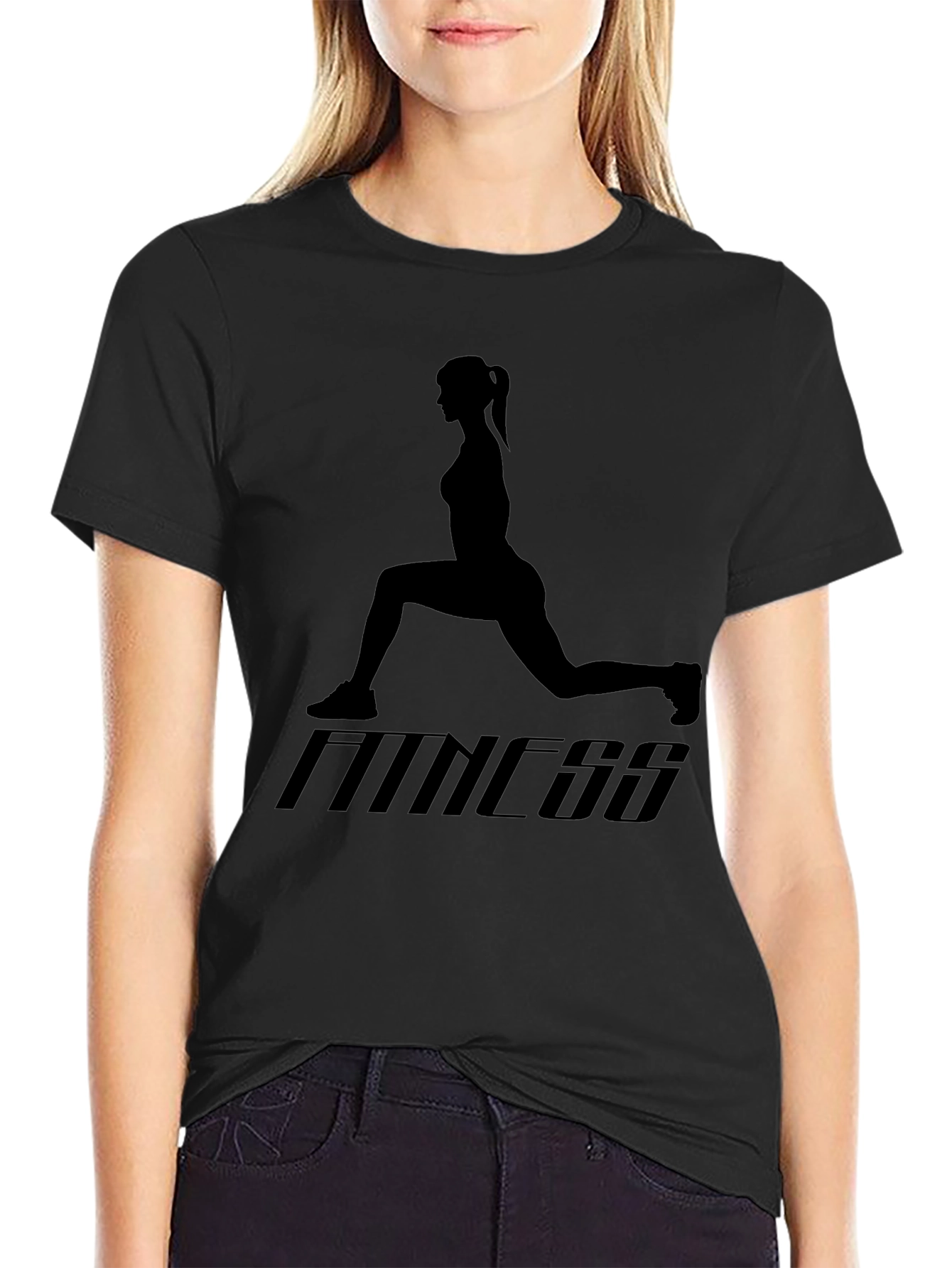 Fitness Graphic Tee - Exercise Silhouette T-Shirt