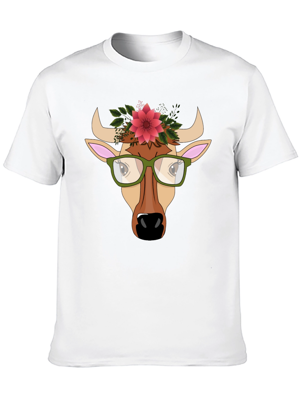 Cow with Flower Crown Graphic Tee