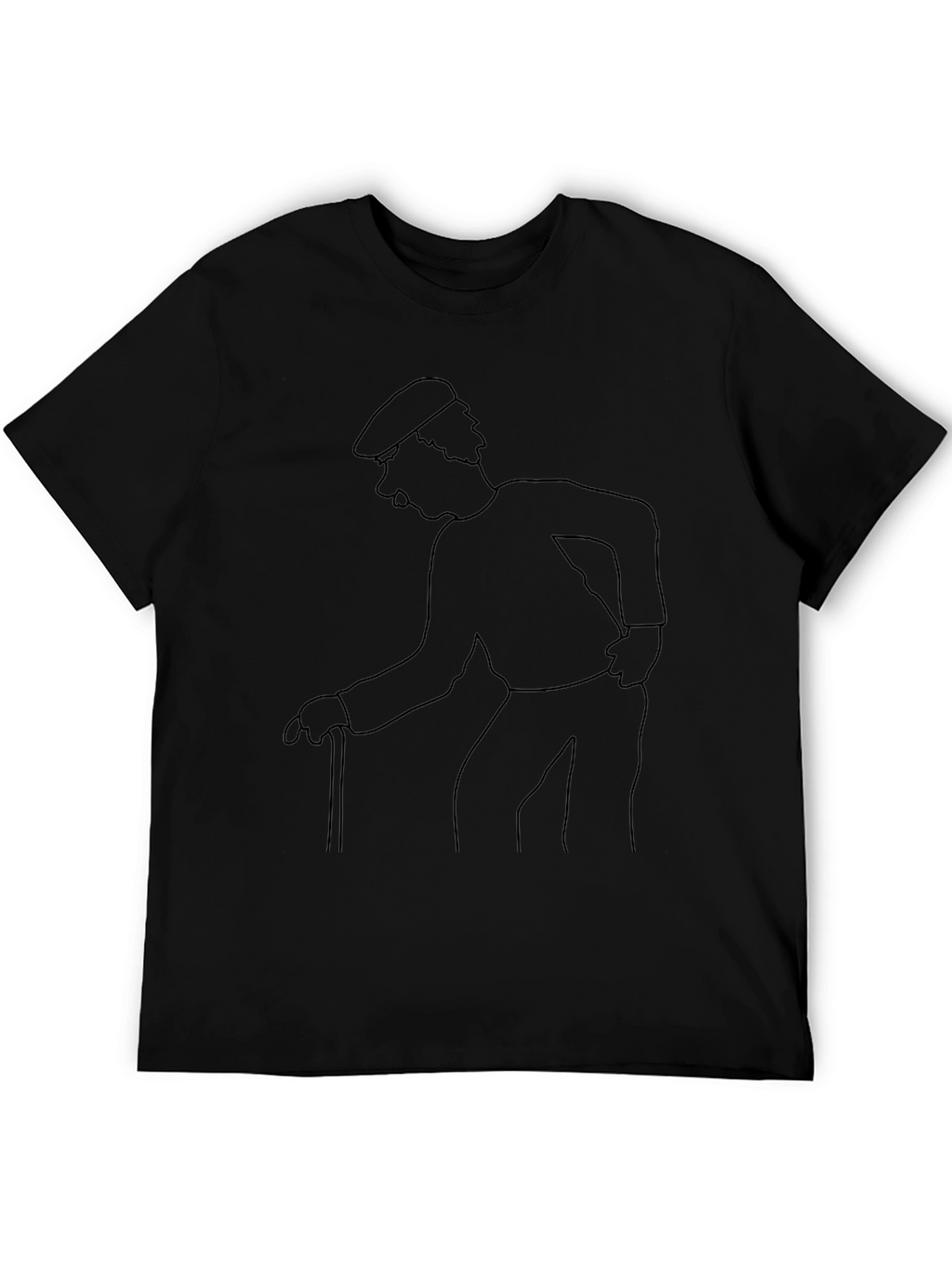 Retro Cartoon Character Outline Black Tee