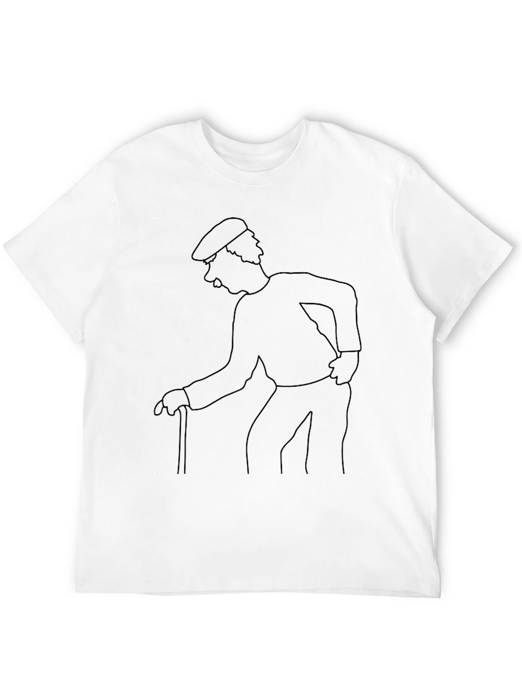 Retro Cartoon Character Outline Black Tee
