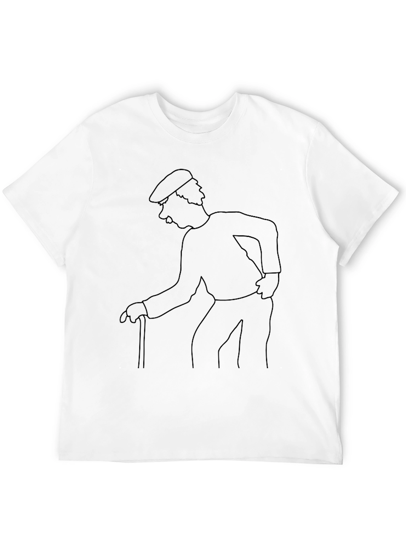 Retro Cartoon Character Outline Black Tee