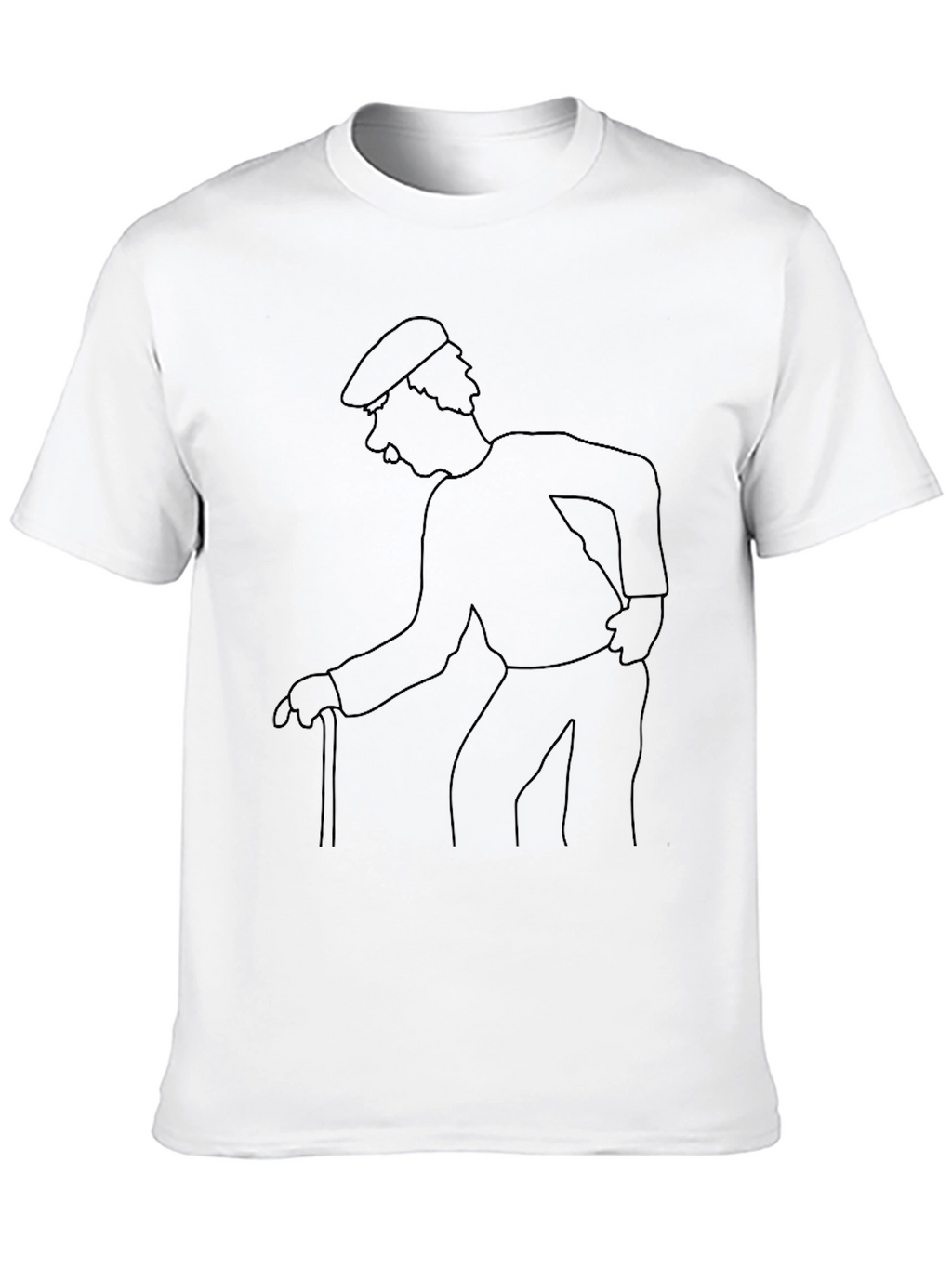 Retro Cartoon Character Outline Black Tee