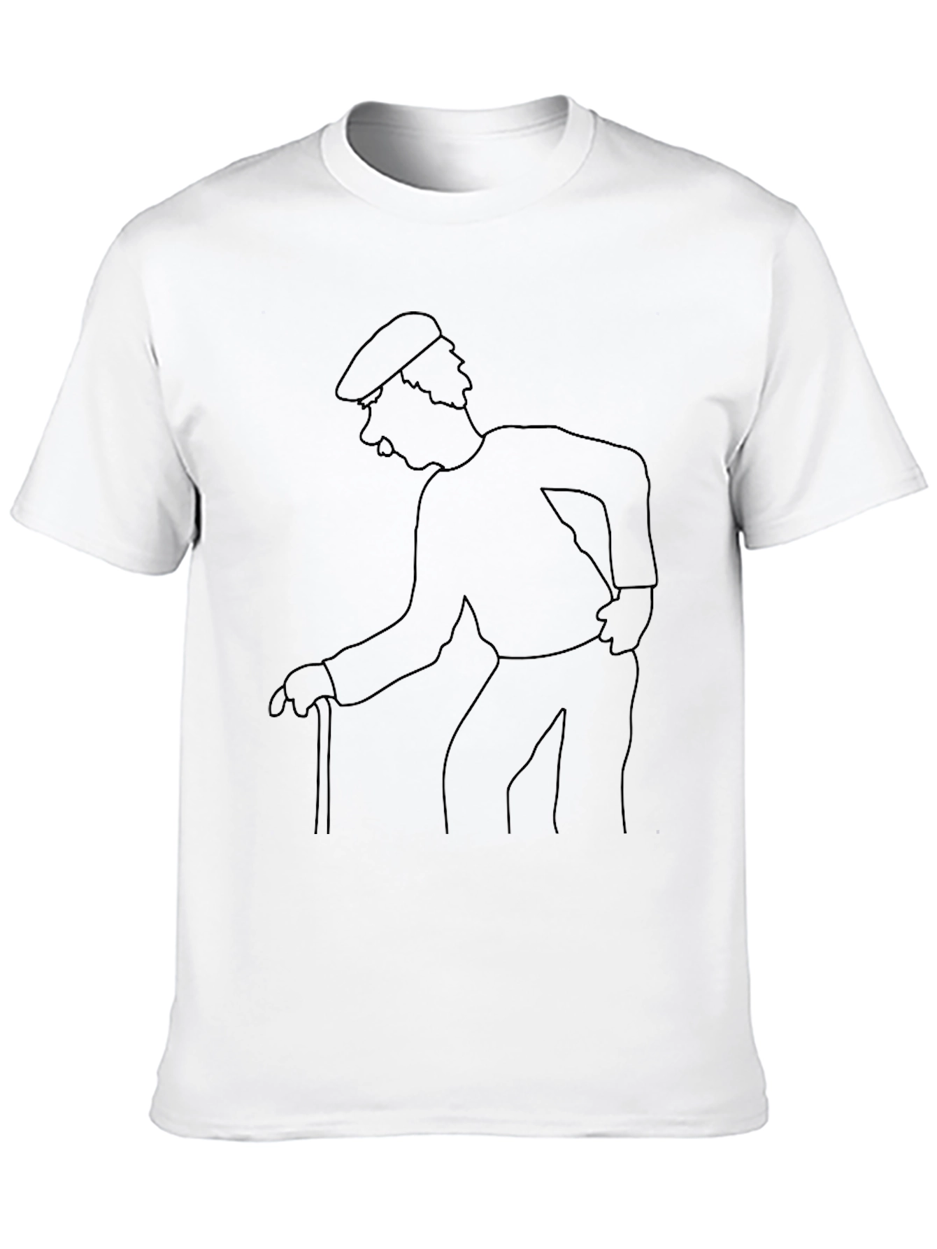 Retro Cartoon Character Outline Black Tee