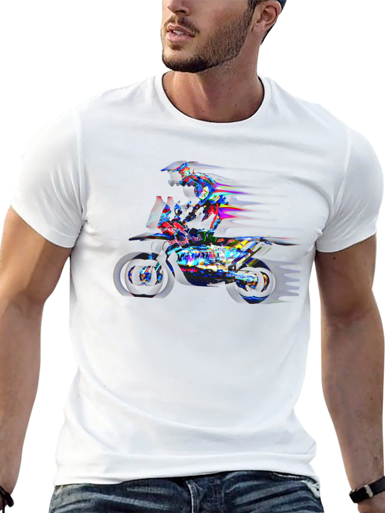 Motorcycle Rider Graphic Black Tee